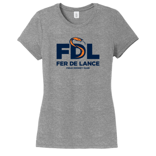 Ladies District Soft Fitted Perfect Tri Tee -- Grey Frost, U16