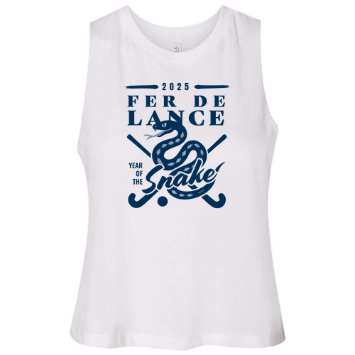 Ladies Bella Canvas Soft Racerback Cropped Tank -- Solid White Blend