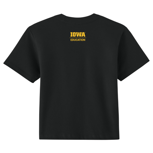 Hawkeye Teachers Next Level Apparel Women’s Heavyweight Boxy Tee -- Black