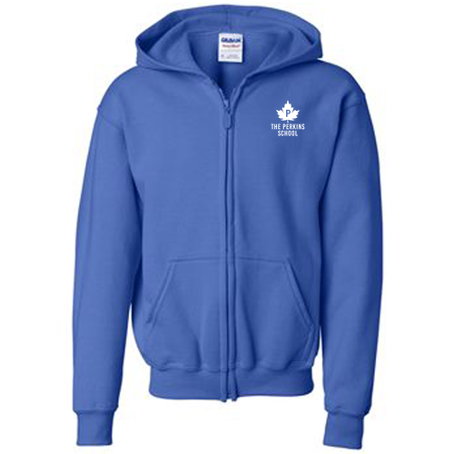 Gildan Full Zip Youth Hooded Sweatshirt -- Royal