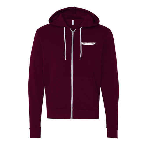 Bella Canvas Unisex Full-Zip Hooded Sweatshirt -- Maroon