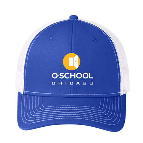 O-School Trucker Hat -- True Royal / White