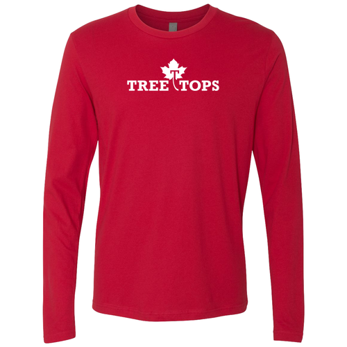 Adult Red Cotton Long Sleeve Next Level Shirt