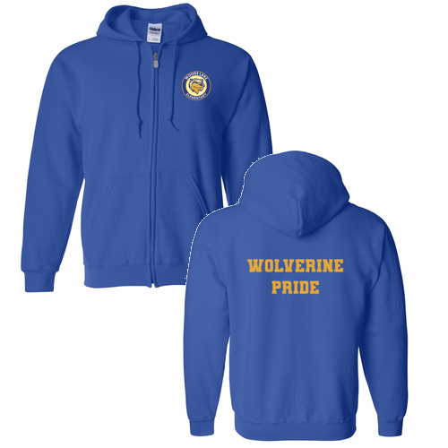 Gildan Full Zip Hooded Sweatshirt -- Royal