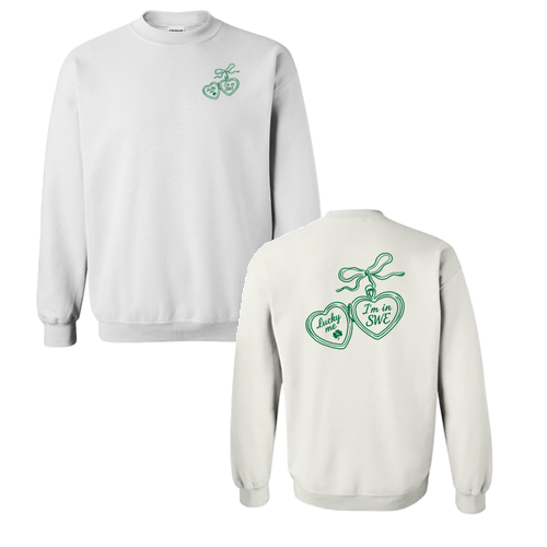 Gildan Heavy Blend Crew Neck Sweatshirt -- White Locket Design
