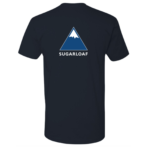 Sugarloaf Logo 2 Blue and White Ink -- Short Sleeve Midnight Navy