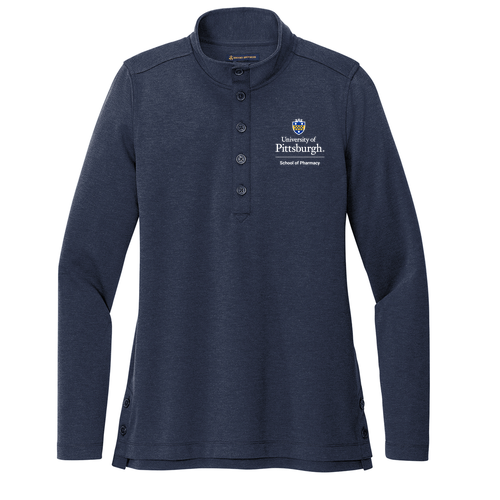 Brooks Brothers Women’s Mid-Layer Stretch 1/2-Button -- Navy Blazer Heather