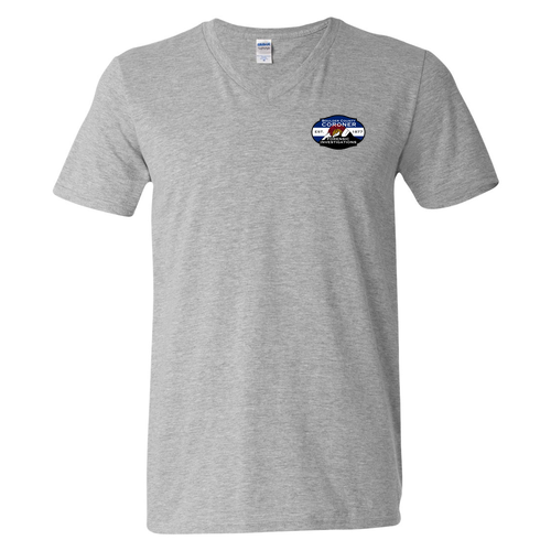 Gildan Adult V-Neck T-Shirt -- Sport Grey