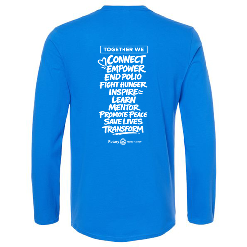 Rotary Club of Portage Gildan Softstyle Longsleeve T Shirt -- Royal