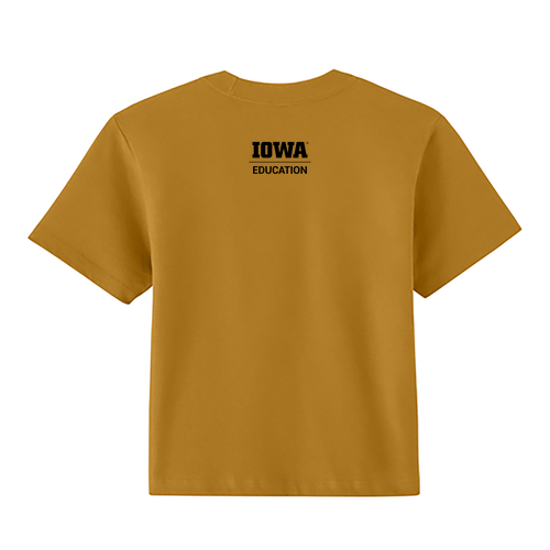 Hawkeye Teachers Next Level Apparel Women’s Heavyweight Boxy Tee -- Antique Gold