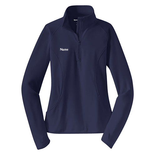 Ladies Sport Tek Sport Wick Stretch Half Zip Pullover -- True Navy