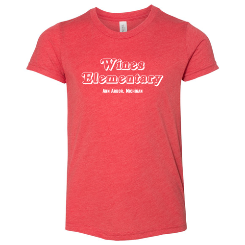 Youth Bella Canvas Soft Fitted Triblend Short Sleeve Tee -- Red Triblend