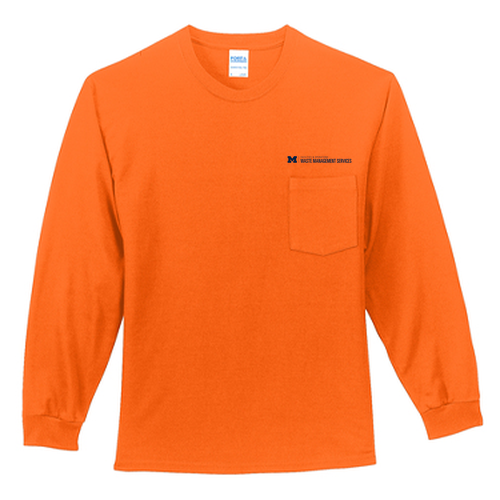 Port and Company Long Sleeve Pocket  T-Shirt -- Safety Orange, $31