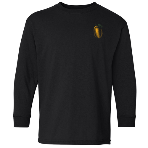 Youth Apricot Long Sleeve T-Shirt -- Black