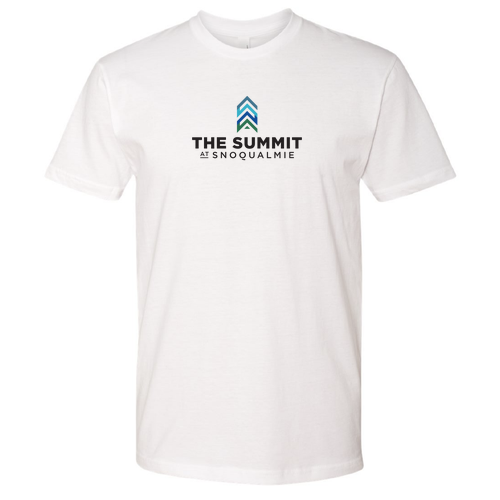 The Summit at Snoqualmie Logo 1 Full color -- Short Sleeve White