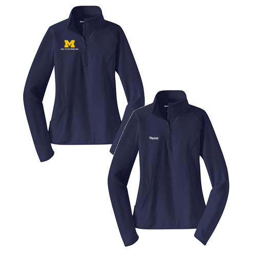 Ladies Sport Tek Sport Wick Stretch Half Zip Pullover -- True Navy