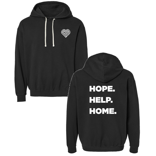 Comfort Colors Lightweight Adult Ringspun Hooded Sweatshirt -- Black