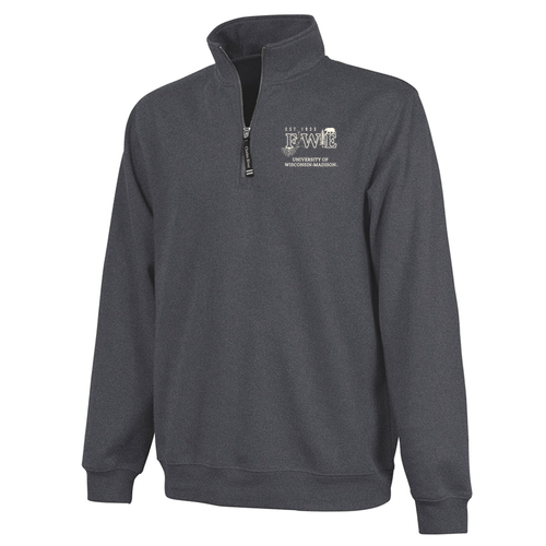 Charles River Crosswind Quarter Zip Sweatshirt -- Dark Charcoal (Embroidery)
