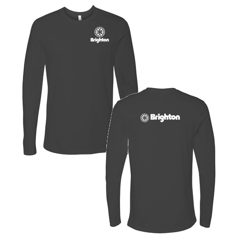 Brighton Logo 2 White Ink -- Long Sleeve Heavy Metal