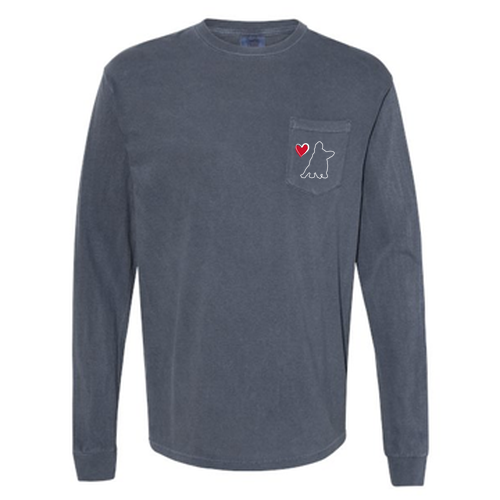 Comfort Colors Adult Long Sleeve Pocket Tee -- Denim