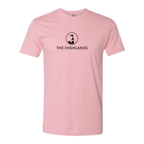 The Highlands Logo 1 Black Ink -- Short Sleeve Light Pink