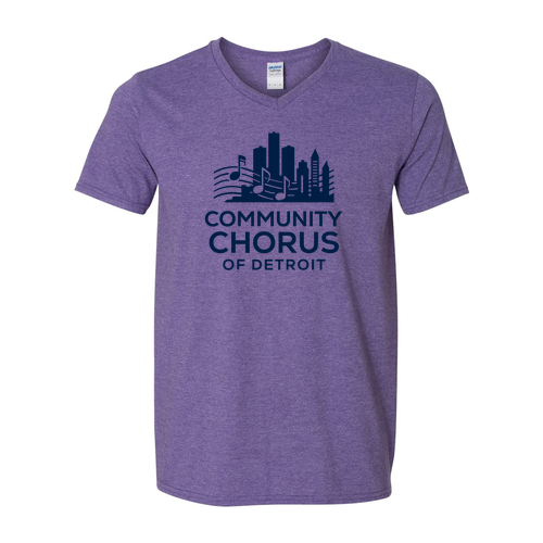 SoftStyle V Neck T Shirt -- Heather Purple