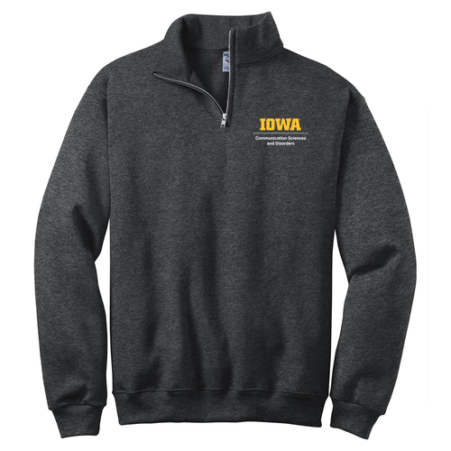 Jerzees 1/4 Zip Cadet Sweatshirt -Embroidered- Black Heather