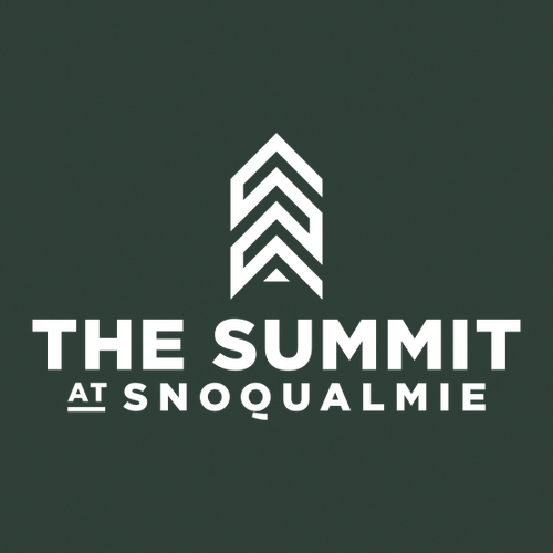 The Summit at Snoqualmie Logo 1 White Ink -- Short Sleeve Forest Green