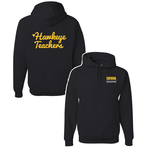 Hawkeye Teachers Jerzees 8 oz 50/50 Nublend Adult Hooded Sweatshirt -- Black