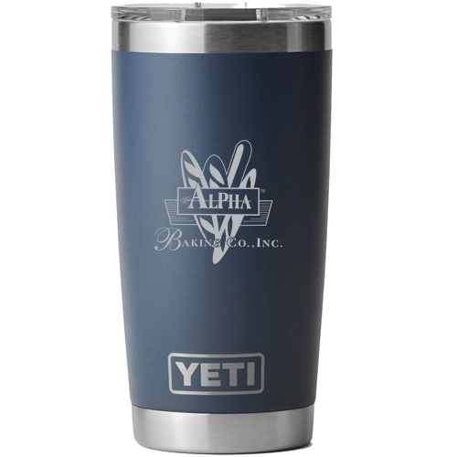 Laser Engraved YETI 20 oz Rambler Tumbler -- Navy Blue