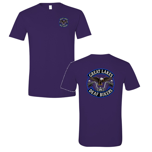 Great Lakes Deaf Bikers Purple T-Shirt