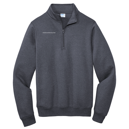 Port and Company Core Fleece Quarter-Zip Pullover Sweatshirt -- Heather Navy