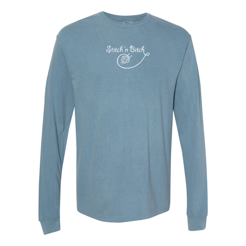 Mens/Unisex Comfort Colors Ringspun Long Sleeve Tee -- Ice Blue