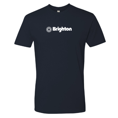 Brighton Logo 1 White Ink -- Short Sleeve Midnight Navy