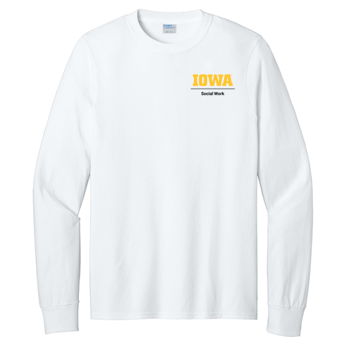 Port and Company Long Sleeve T Shirt -- White