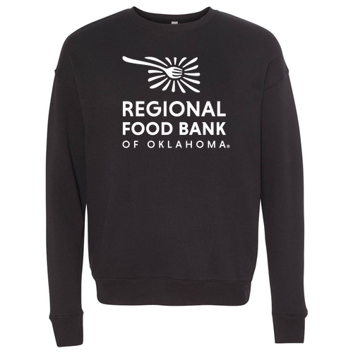 Bella Canvas Unisex Drop Shoulder Fleece Crewneck -- Black