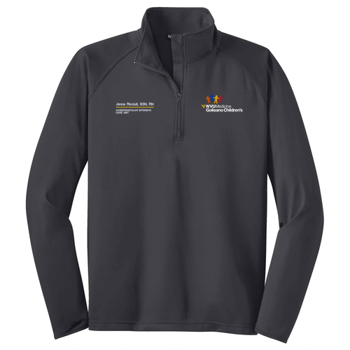 Sport Tek Sport Wick Stretch Half Zip Pullover -- Charcoal Grey