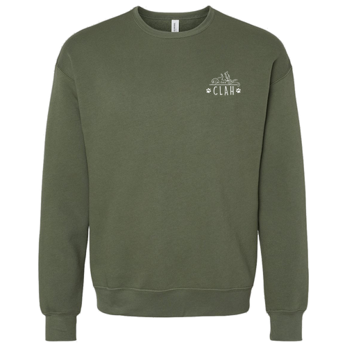 Bella Canvas Unisex Drop Shoulder Fleece Crewneck -- Military Green