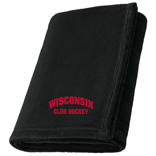 UW Club Hockey Ultra Plush Blanket -- Deep Black
