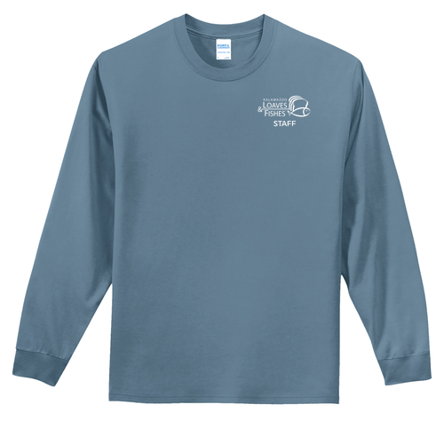 KLF Staff Port & Company Long Sleeve T-Shirt -- Stonewashed Blue