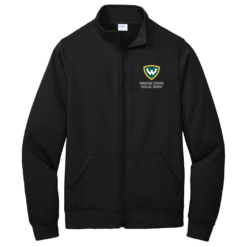 WSU Shield Logo Full-Zip Sweatshirt in Jet Black