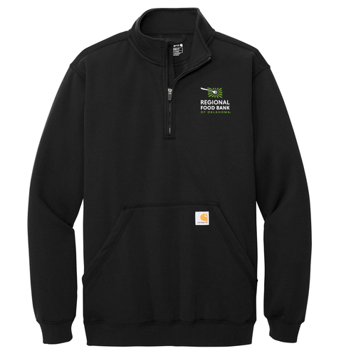Carhartt Midweight 1/4-Zip Mock Neck Sweatshirt Embroidered-- Black