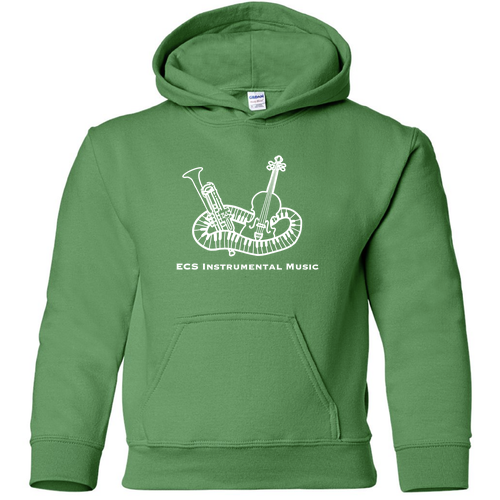 ECS Instrumental Music Youth Hooded Sweatshirt -- Irish Green