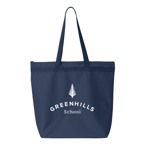 Large Tote with Zipper -- Navy