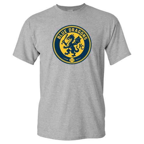 Adult Blue Dragons Baseball Seal Tee -- Sport Grey