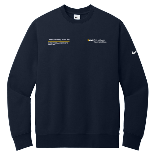 Gender Care Heart Nike Club Fleece Sleeve Swoosh Crew -- Midnight Navy