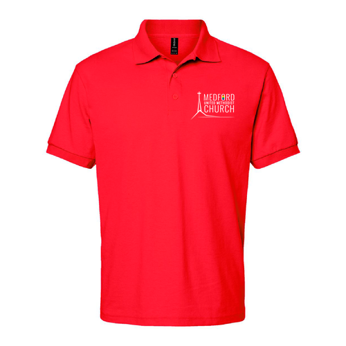Adult Gildan DryBlend Jersey Polo -- Red
