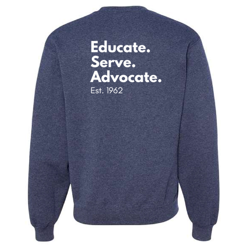 Jerzees 8 Oz., 50/50 Nublend Fleece Crewneck Sweatshirt -- Vintage Heather Navy