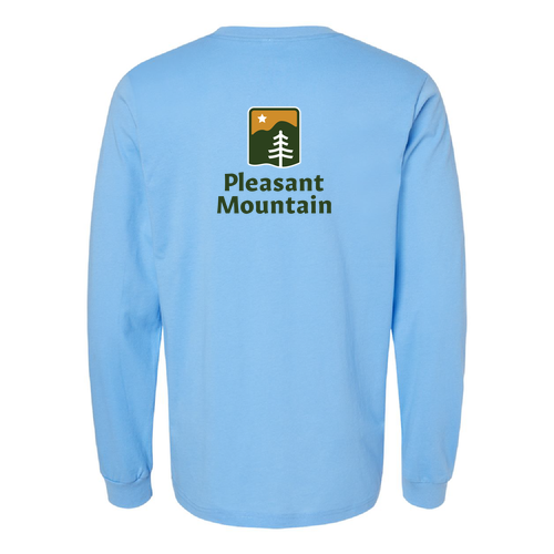 Pleasant Mountain Logo 2 Full color -- Longsleeve Carolina Blue