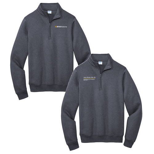 Port and Company Core Fleece Quarter-Zip Pullover Sweatshirt -- Heather Navy